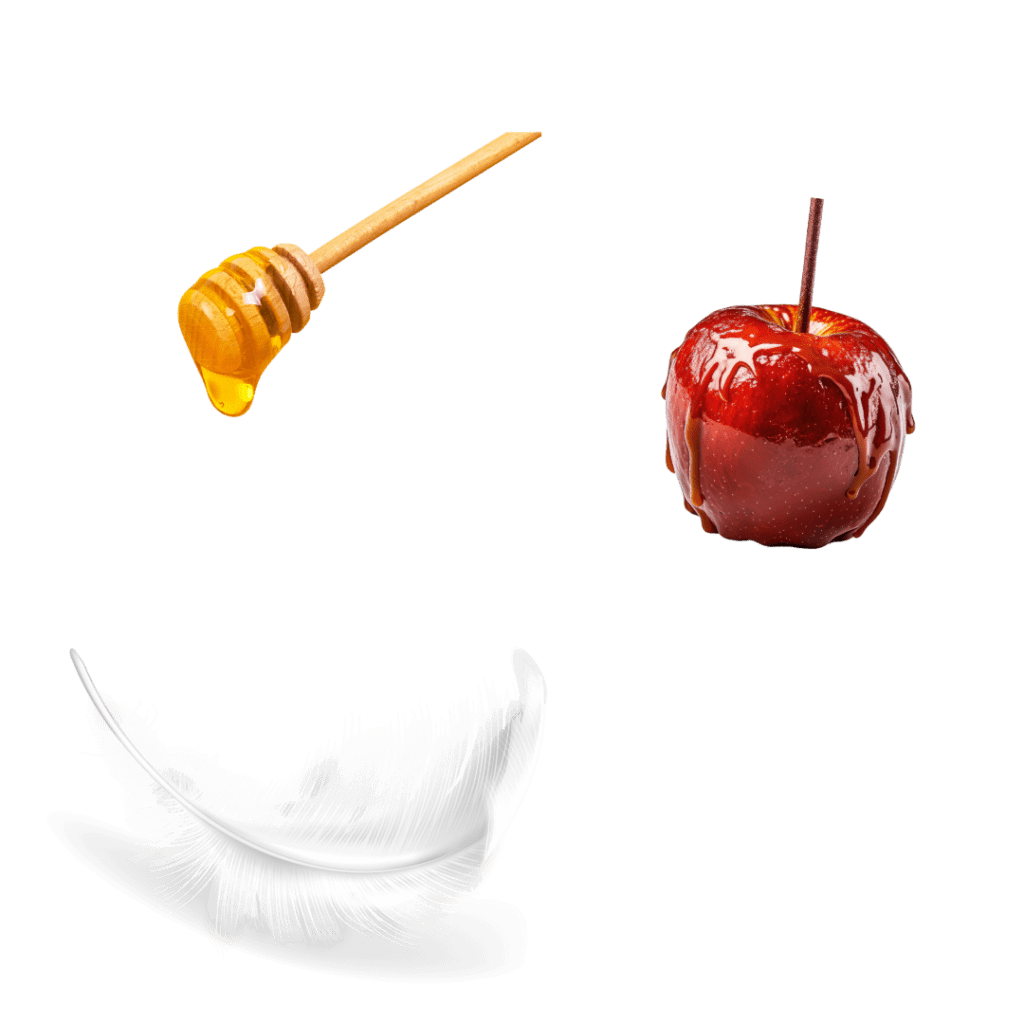 Apple, honey and feather